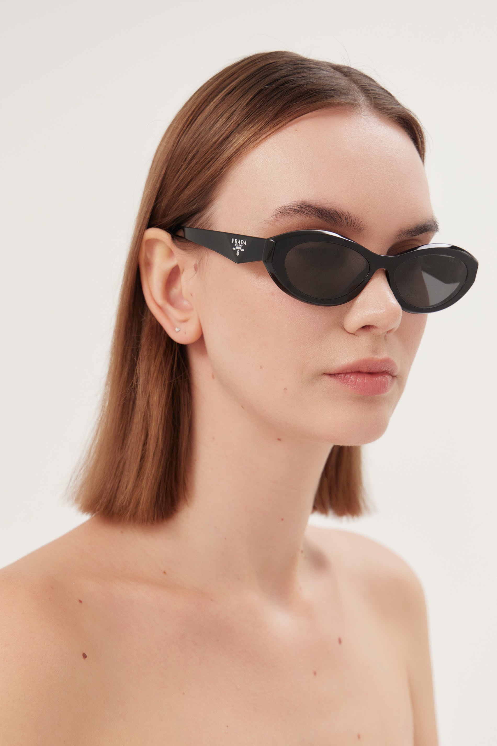 Prada PR26ZS black oval sunglasses