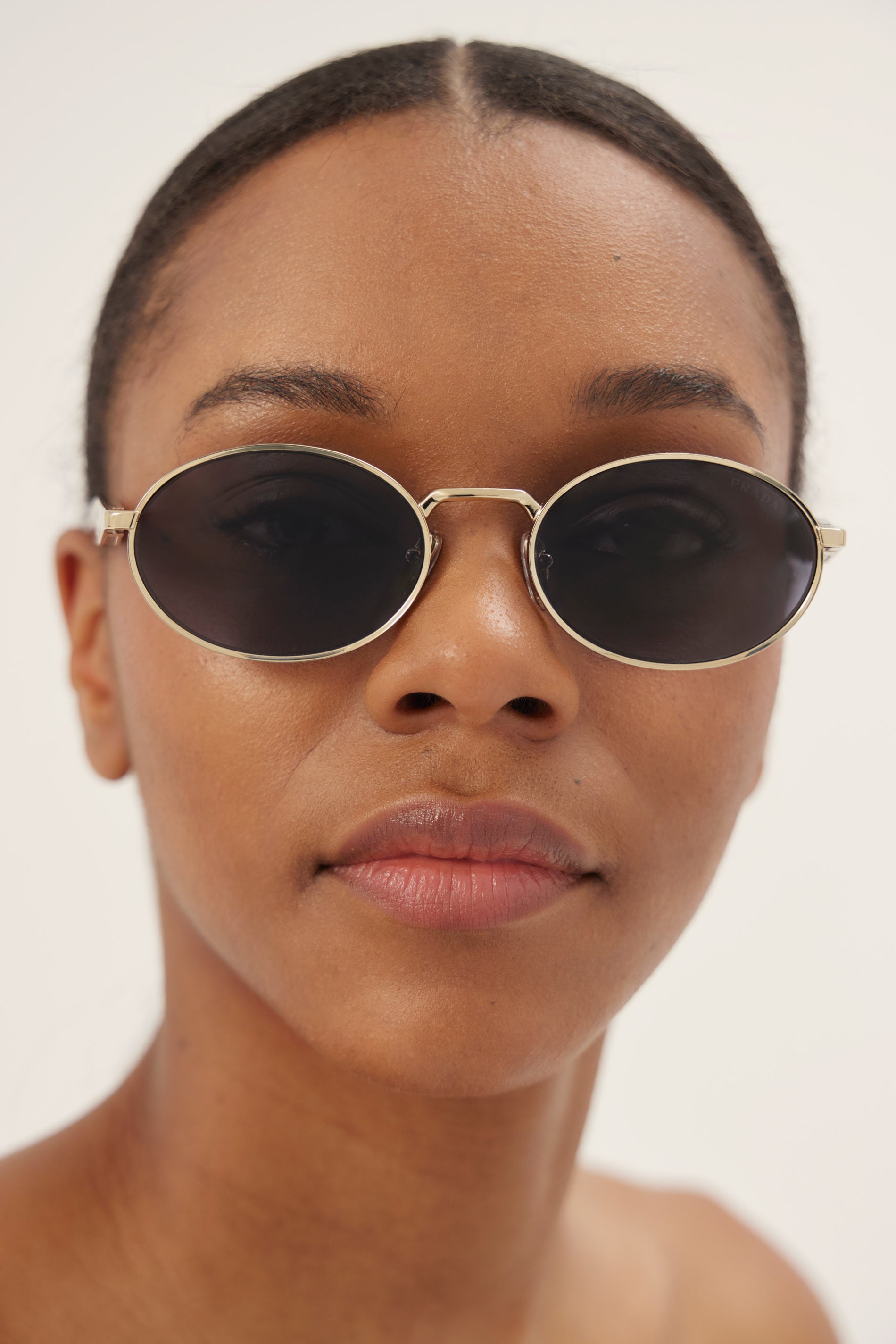 Prada gold round sunglasses